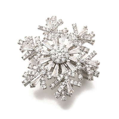 Snowflake Rotatable Brooches for Women JEWB-B023-01P-1