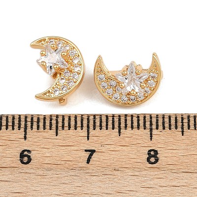 Brass Micro Pave Celar Cubic Zirconia Spacer Bars KK-F910-23G-04-1