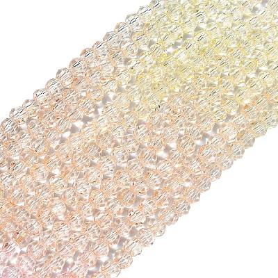 10 Strands Transparent Gradient Color Glass Beads Strands GLAA-CJ0002-09C-1