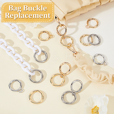 20Pcs 4 Styles Zinc Alloy Spring Gate Rings FIND-GA0007-10-1