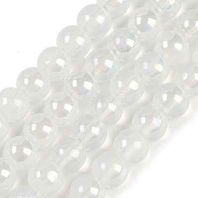 Baking Paint Electroplate Glass Beads Strands GLAA-G120-01B-1