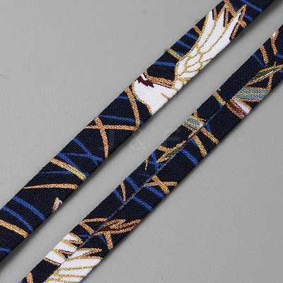 5M Japanese Printed Bird Cotton Ribbons OCOR-WH0089-25A-08-1