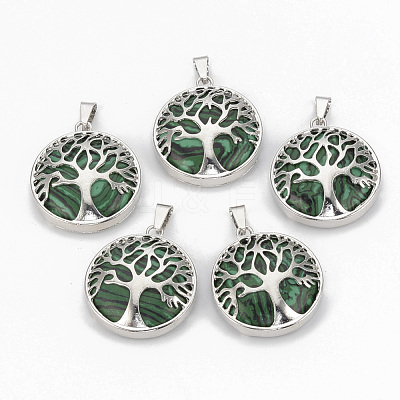 Synthetic Malachite Pendants G-S292-10A-P-1