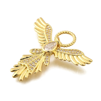 Brass Micro Pave Cubic Zirconia Pendants KK-S523-05G-1