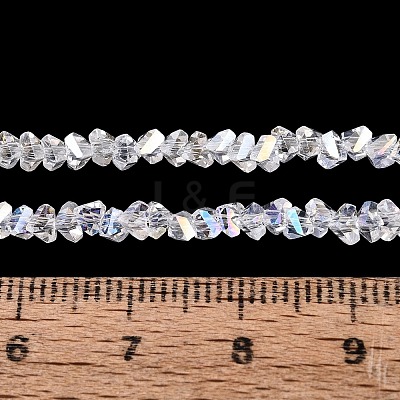 Electroplate Transparent Glass Beads Strands EGLA-Q139-01A-A01-1