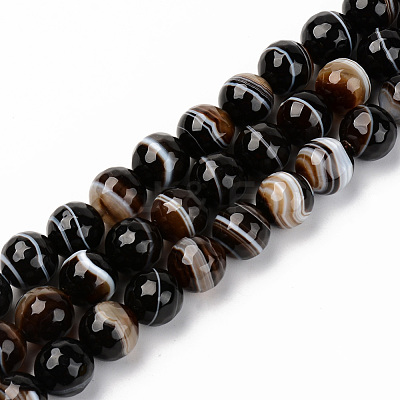 Natural Botswana Agate Beads Strands G-S369-007D-B-1