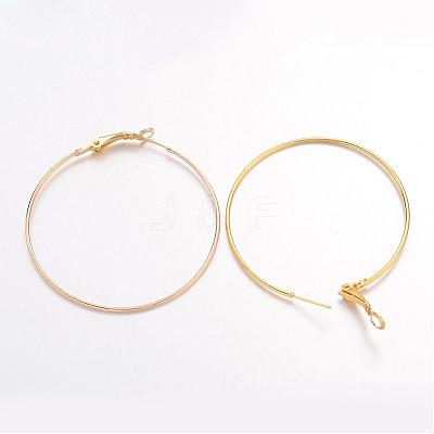 Golden Iron Hoop Earring X-IFIN-C045-49x1-G-1