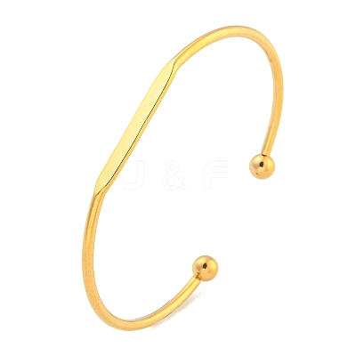 Ion Plating(IP) 304 Stainless Steel Cuff Bangles BJEW-P331-03G-1