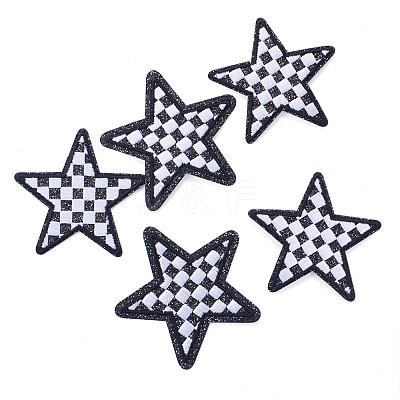 8Pcs Star with Lattice Computerized Embroidery Polyester Iron on/Sew on Patches PATC-TA0001-49C-1