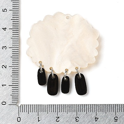 Acrylic Alloy Pendants SACR-S679-03C-1