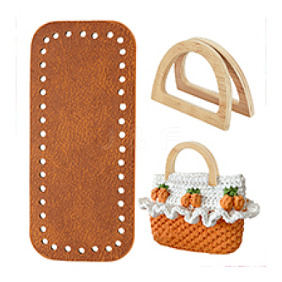 2Pcs Wood D Shaped Handles Replacement DIY-PH0030-01A-1