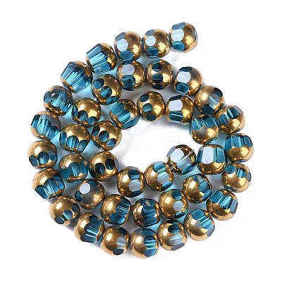 Electroplate Glass Beads Strands EGLA-Q128-04A-FP04-1
