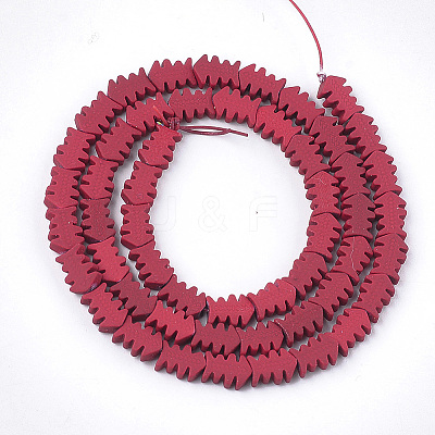 Spray Painted Non-magnetic Synthetic Hematite Beads Strands G-T116-13-18-1