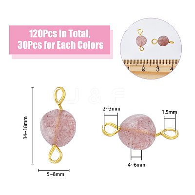 120Pcs 4 Styles Natural Mixed Gemstone Connector Charms FIND-DC0002-76-1