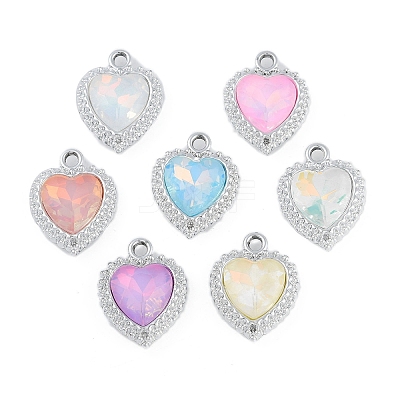 UV Plating Alloy with Mixed Color Glass Rhinestone Pendants FIND-M018-36P-1