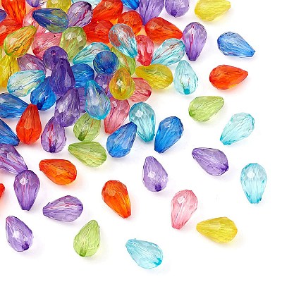 100Pcs Transparent Acrylic Beads MACR-YW0002-10-1