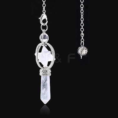 Natural Quartz Crystal Hexagonal Pointed Dowsing Pendulums PW-WG0B402-03-1