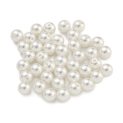 Baking Paint Pearlized Glass Pearl Round Beads HY-S004-01G-1