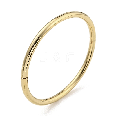 PVD Vacuum Plating 202 Stainless Steel Plain Round Ring Hinged Bangles for Women Men BJEW-M317-06E-G-1