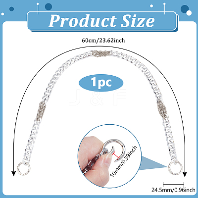 Aluminum & Iron Cuban Link Chains Bag Extender Chains HJEW-PH02129-02-1