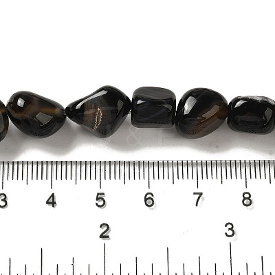 Natural Black Agate Beads Strands G-NH0017-B04-02-1