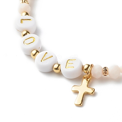 Glass Beads Stretch Bracelets BJEW-JB06577-04-1