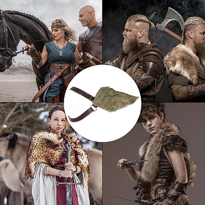 1Pc Medieval Faux Fur Single Shoulder Armor AJEW-CL0004-81-1