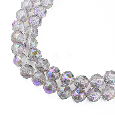 Electroplate Transparent Glass Beads Strands X-EGLA-N002-34B-C06-1