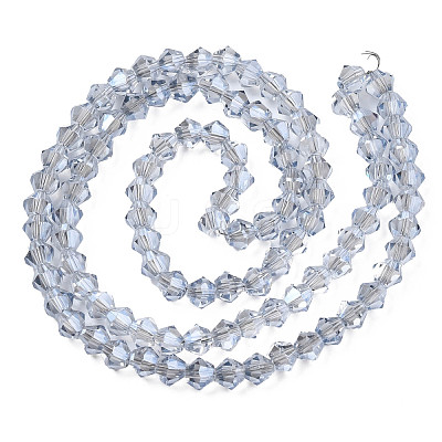 Electroplate Transparent Glass Beads Strands EGLA-Q026-016C-1