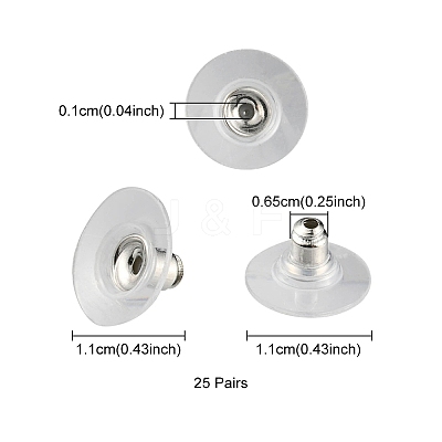 Brass Ear Nuts KK-YW0001-63S-1
