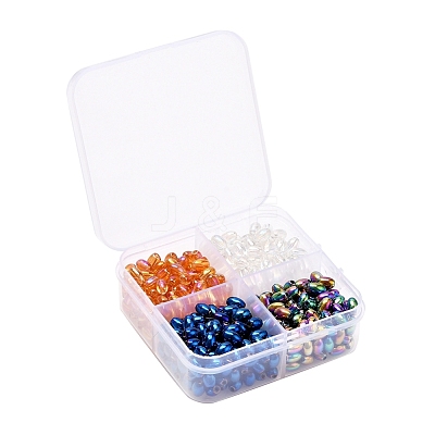 8 Strand 4 Colors Electroplate Glass Beads Strands EGLA-YW0001-37-1