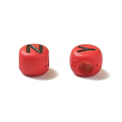Opaque Acrylic Beads OACR-R005-02E-1