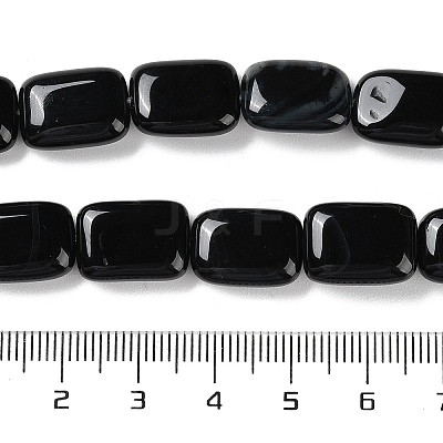 Natural Black Onyx Beads Strands G-K357-D03-01-1