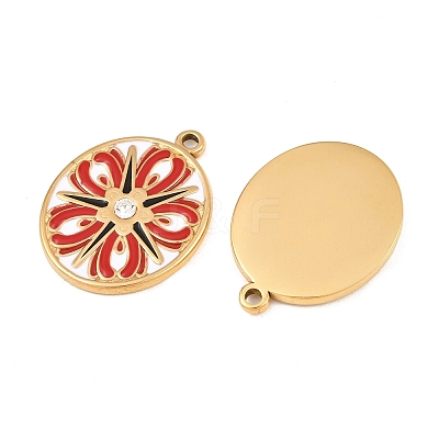 304 Stainless Steel & Enamel Pendants RB-CBA5A59-03G-01-1