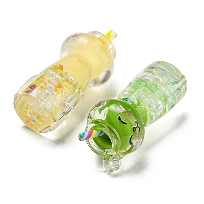 Transparent & Luminous Acrylic with Polymer Clay Pendants TACR-G046-01-1