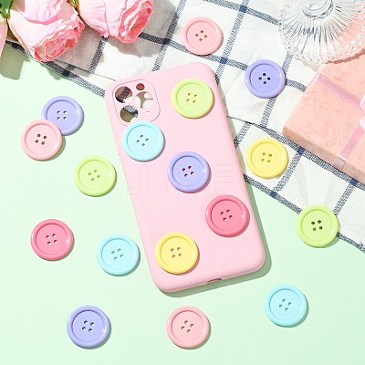 60Pcs 6 Colors Acrylic Buttons BUTT-CJ0001-03-1