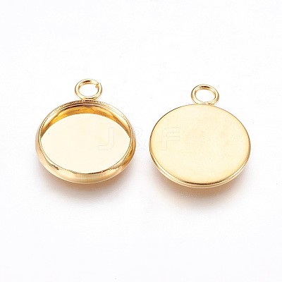 304 Stainless Steel Pendant Cabochon Settings LS-STAS-P220-11G-01-1