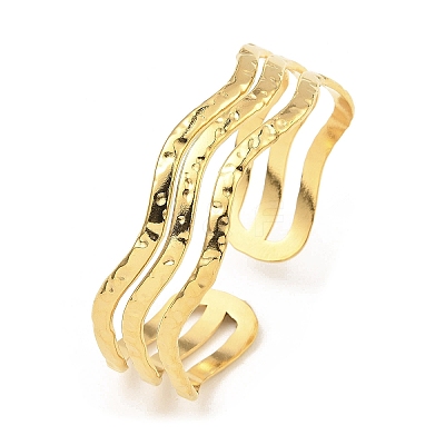 304 Stainless Steel Cuff Bangles BJEW-P302-09G-1