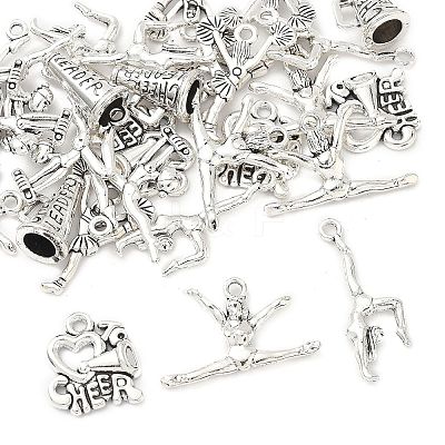30Pcs 6 Styles Cheerleading Theme Alloy Pendants FIND-FP0001-34-1