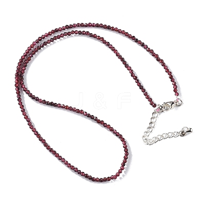 Natural Garnet Beaded Necklaces NJEW-K114-A-A04-1