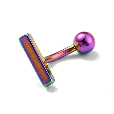 304 Stainless Steel T-Shaped Curved Barbell AJEW-G041-04M-1