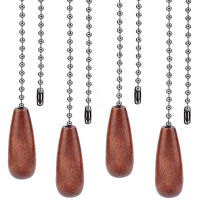 Natural Wood Teardrop Pendant Decorations FIND-GF0002-67-1