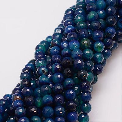 Natural Striped Agate/Banded Agate Bead Strands G-G882-8mm-D01-2-1
