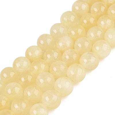 Natural Golden Silk Jade Beads Strands G-N369-01A-01-1