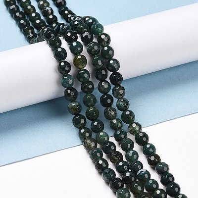 Natural Moss Agate Beads Strands G-E571-21A-1