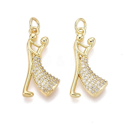 Valentine's Day Brass Micro Pave Clear Cubic Zirconia Pendants KK-Q072-11G-1