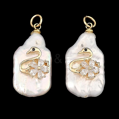 Natural Baroque Keshi Pearl Pendants PALLOY-JF06006-1