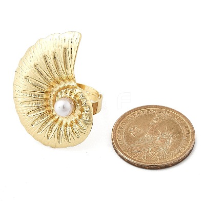 Conch Alloy Adjustable Rings for Women RJEW-B108-03KCG-1