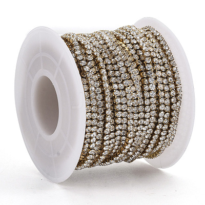 304 Stainless Steel Rhinestone Strass Chains STAS-T055-12G-B-1