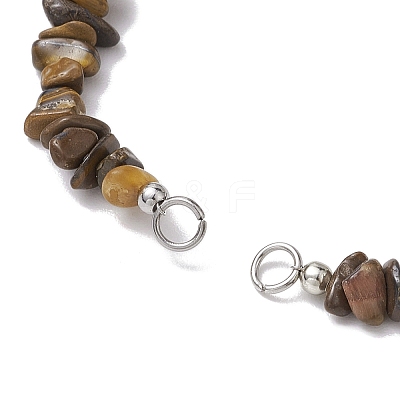 Natural Tiger Eye Chip Nylon Braided Beaded Bracelet Making AJEW-JB01296-03-1